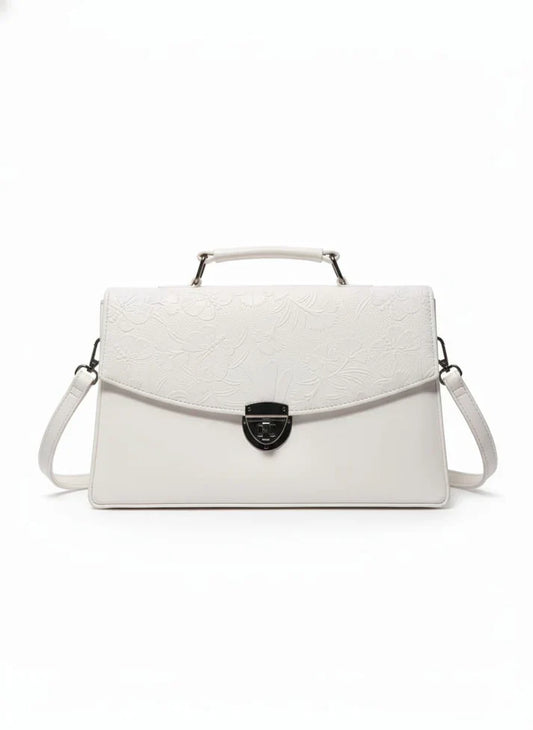 Burgundy Embossed Dragonfly Satchel