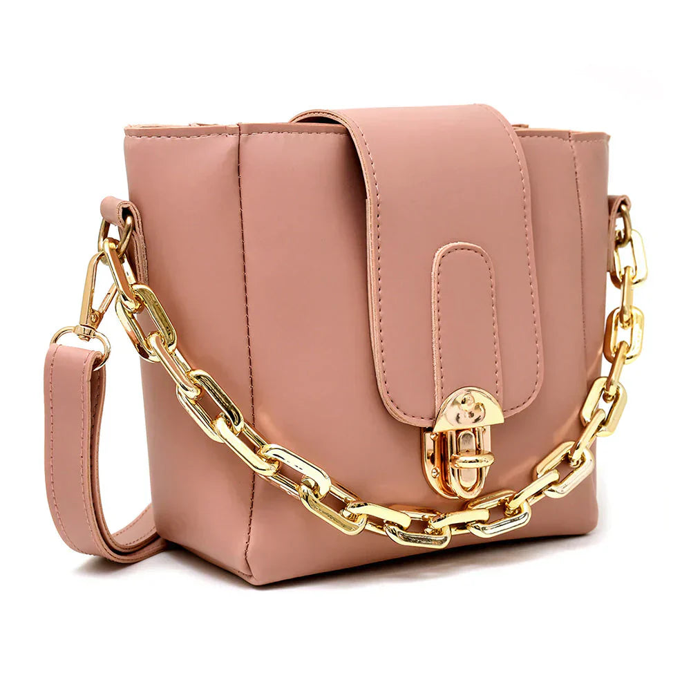Modern Flap Bag with Statement Chain