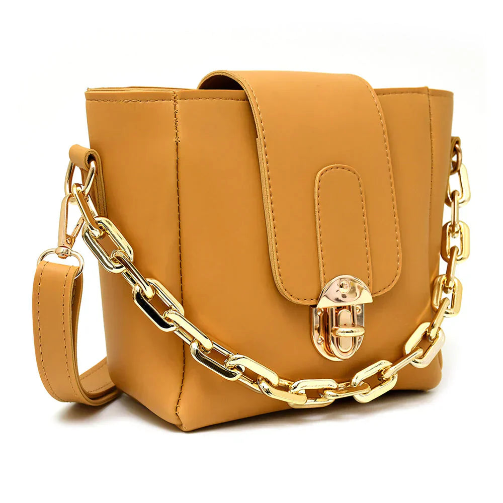 Modern Flap Bag with Statement Chain