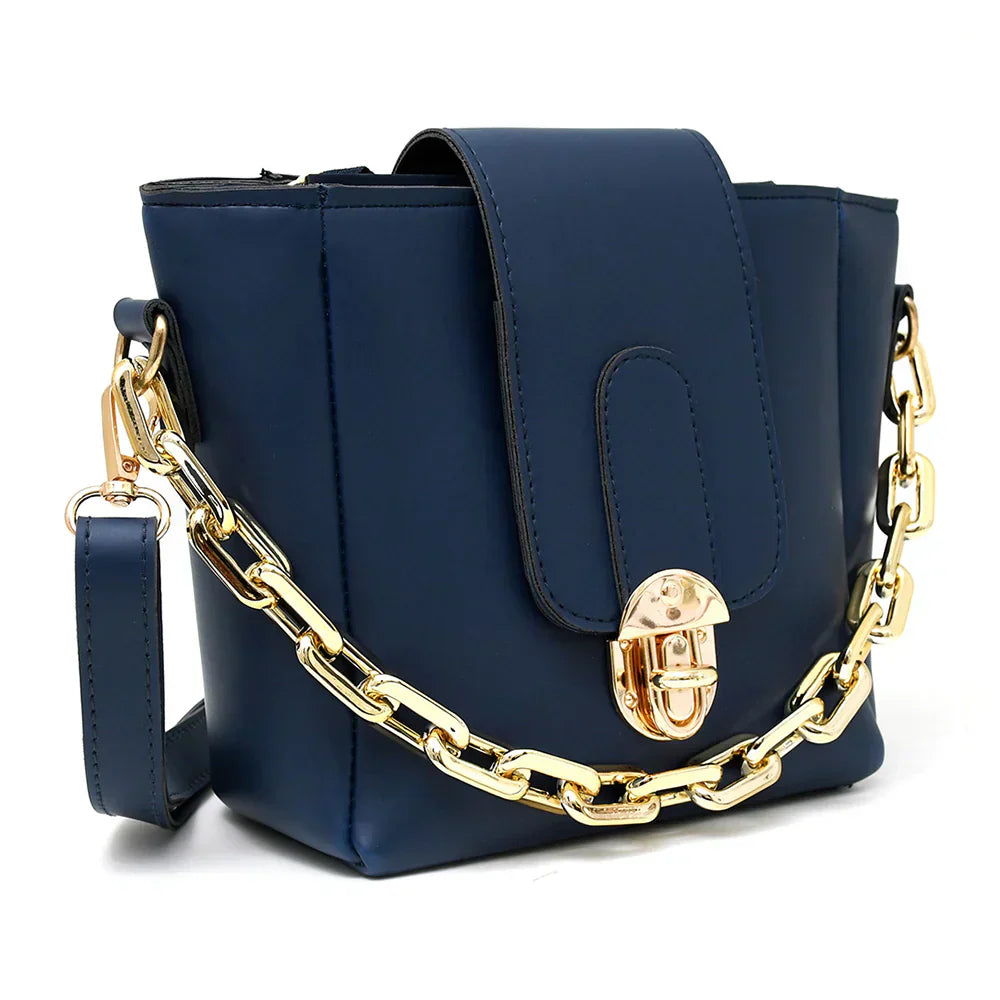 Modern Flap Bag with Statement Chain
