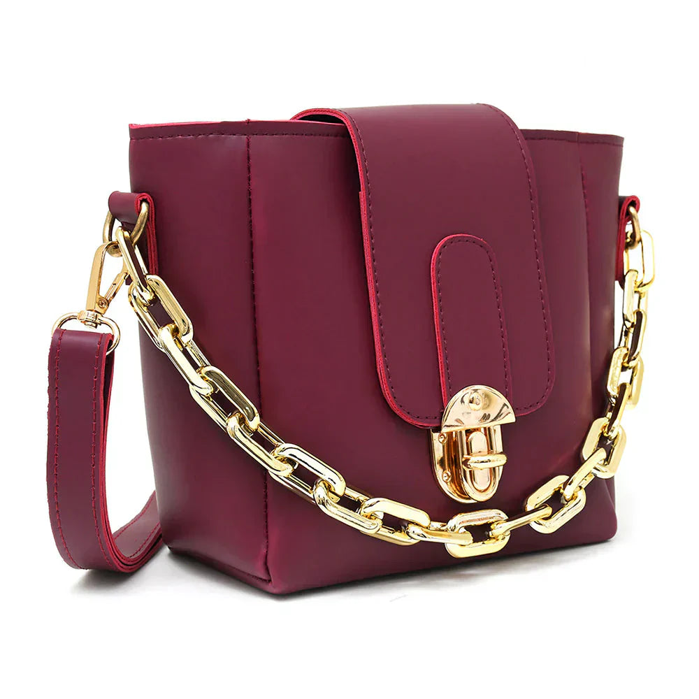 Modern Flap Bag with Statement Chain