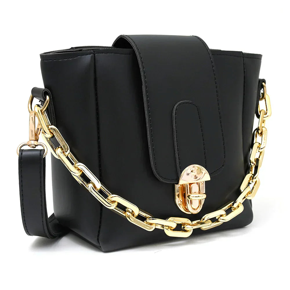 Chain Cross Body Bag Color-Black - Modwhims