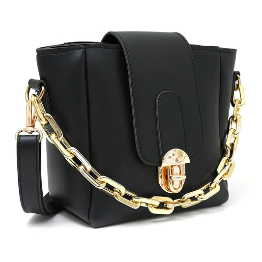 Chain Cross Body Bag Color-Black - Modwhims