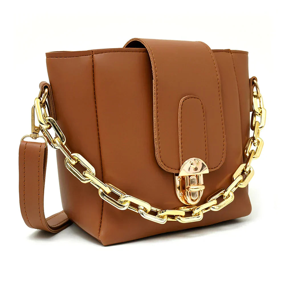 Modern Flap Bag with Statement Chain