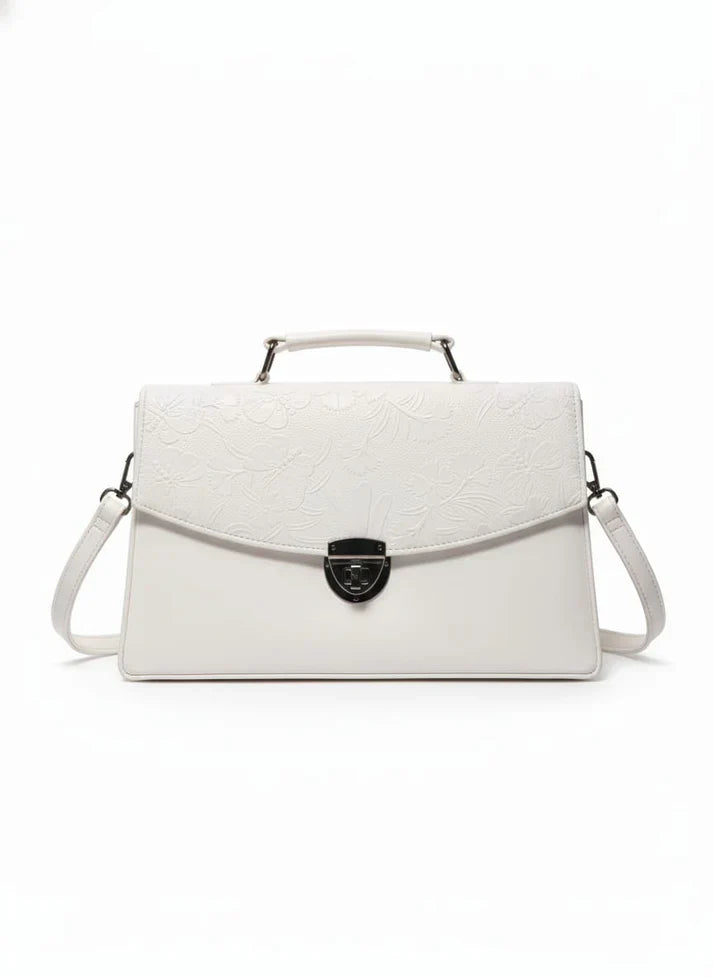 Burgundy Embossed Dragonfly Satchel