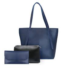 Contrasting 3-Piece Bag Set