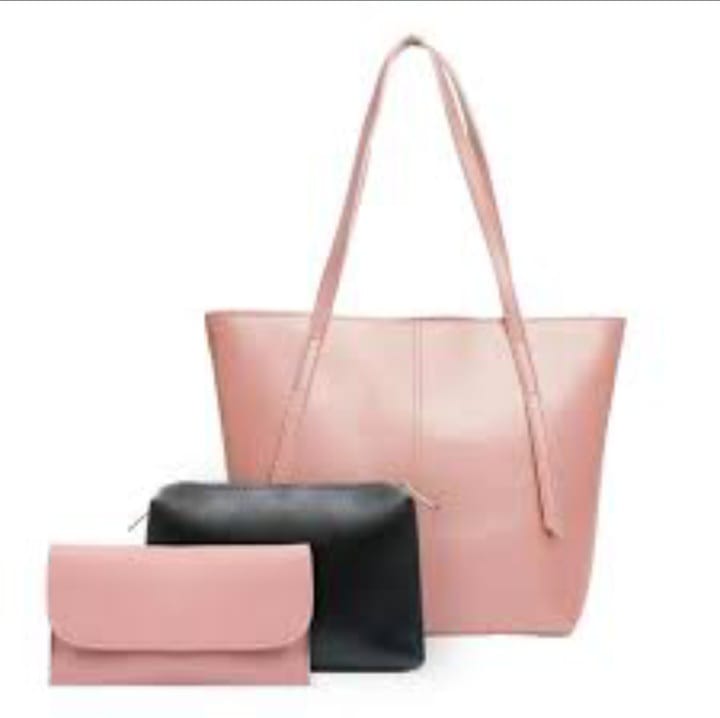 Contrasting 3-Piece Bag Set